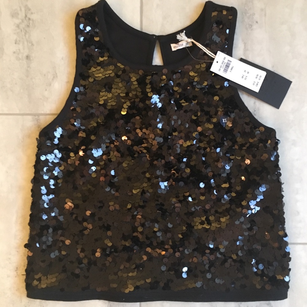 NWT Hollister Sequins Crop Tank - XS